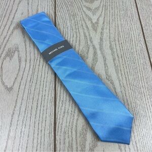 633 - Michael Kors Stripe Tie Light Blue 455 2MKC23-1078 Silk Blend $69.50